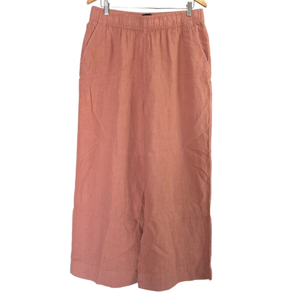 Tahari Linen Wide Leg Pull On Pants Size X-Large
